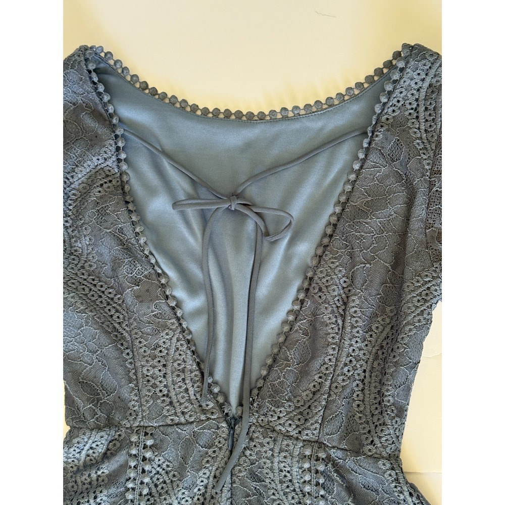 Angel Biba Blue Lace Long Sleeve Fit & Flare Mini Dress AU 8 US S Elegant Party. - Picture 15 of 16